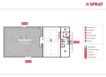 Raspored prostorija - II sprat
