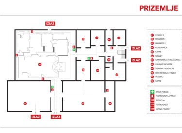 Raspored prostorija - Prizemlje